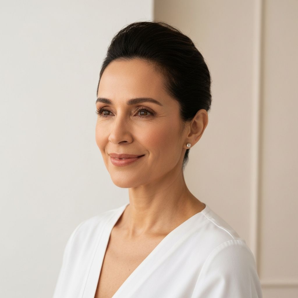 Femme apaisée après protocole EPILFREE® — pilosité hormonale traitée